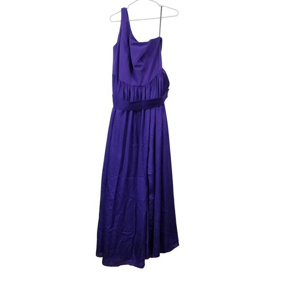 WHITE by Vera Wang Purple Regency Gown Dress One Shoulder Slit - Picture 2 of 11